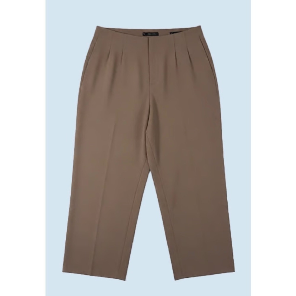 True Beauty By Emme Khaki formal‎ capri, polyester, high-waisted vintage 16